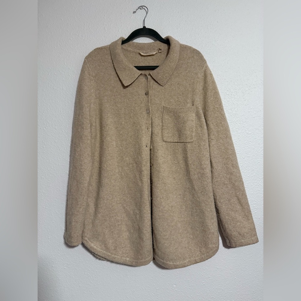 Soft Surroundings Beige Wool Cardigan